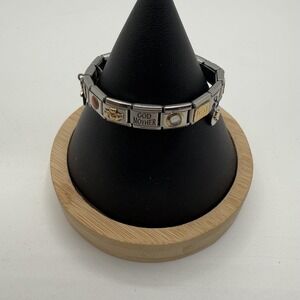 Zoppini Italy Stainless Steel Charm Bracelet Godmother Gold Womens Jewelry Gift